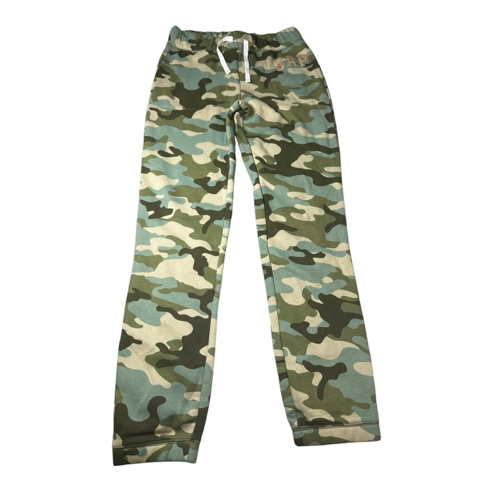 Girl’s GAP Camo Faux Drawstring Elastic Waistband Camouflage Sweatpants XXL